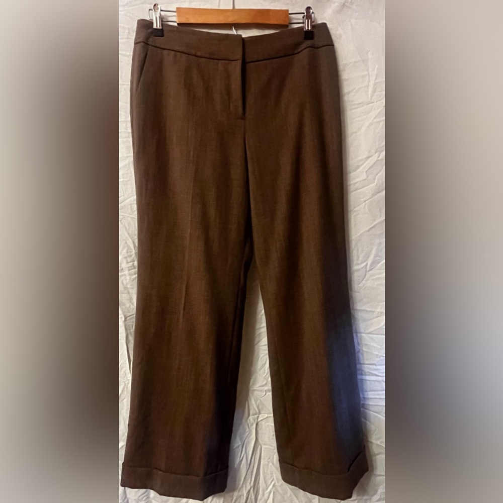 Ann Taylor Loft petites Classic Wool Women's Straight-Leg cuffed trousers